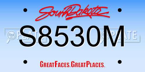 S8530M South Dakota License Plate