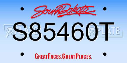 S85460T South Dakota License Plate