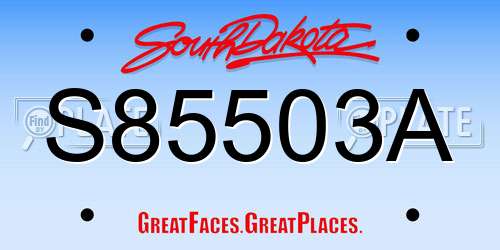 S85503A South Dakota License Plate