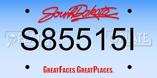 S85515I South Dakota License Plate