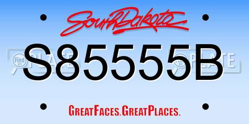 S85555B South Dakota License Plate