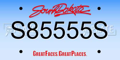 S85555S South Dakota License Plate