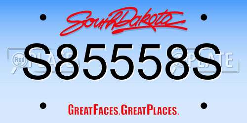 S85558S South Dakota License Plate