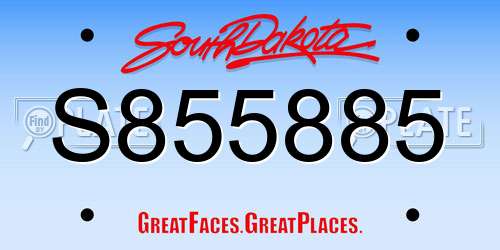 S855885 South Dakota License Plate