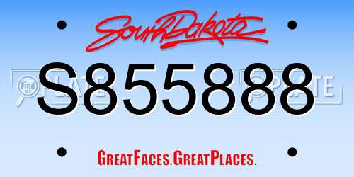 S855888 South Dakota License Plate