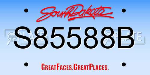 S85588B South Dakota License Plate