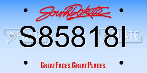 S85818I South Dakota License Plate