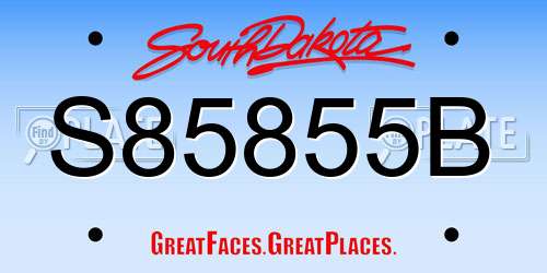 S85855B South Dakota License Plate