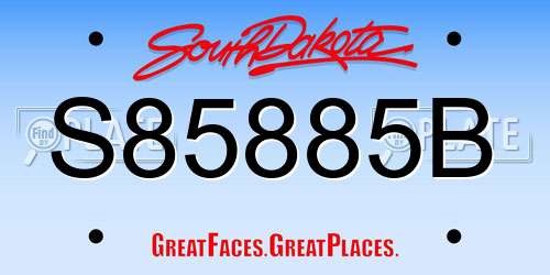 S85885B South Dakota License Plate