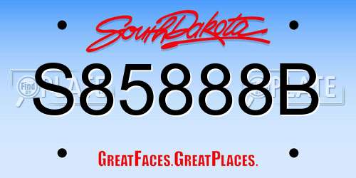 S85888B South Dakota License Plate