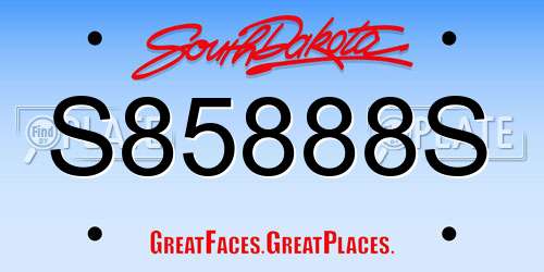 S85888S South Dakota License Plate