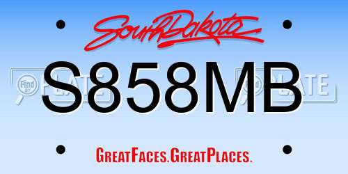 S858MB South Dakota License Plate