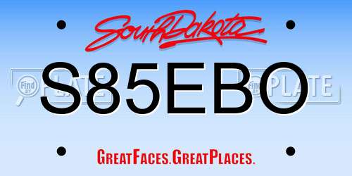 S85EBO South Dakota License Plate