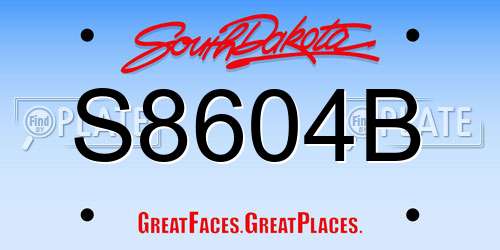 S8604B South Dakota License Plate