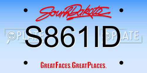 S861ID South Dakota License Plate