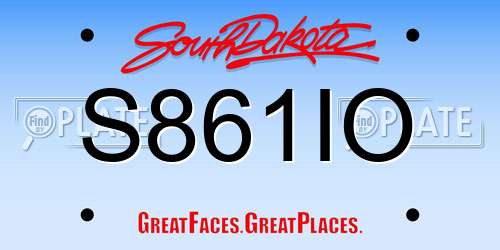 S861IO South Dakota License Plate