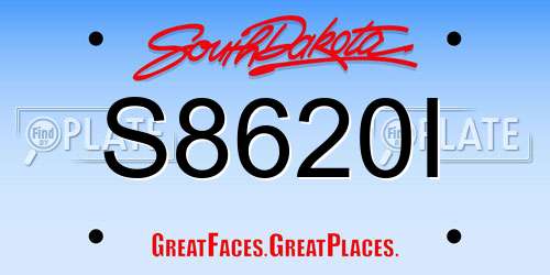 S8620I South Dakota License Plate