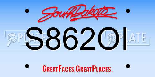 S862OI South Dakota License Plate