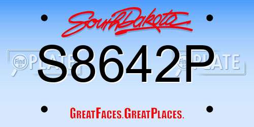 S8642P South Dakota License Plate