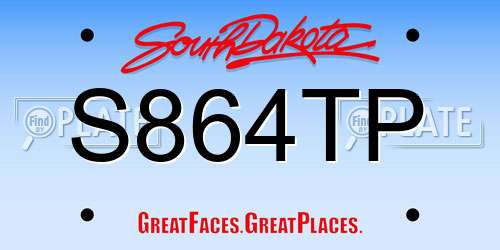 S864TP South Dakota License Plate
