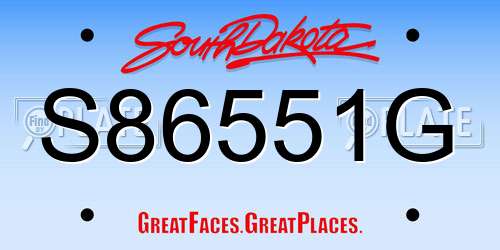 S86551G South Dakota License Plate