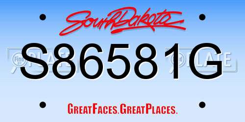 S86581G South Dakota License Plate