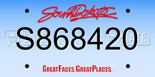 S868420 South Dakota License Plate