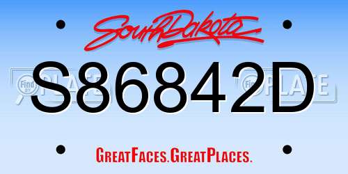 S86842D South Dakota License Plate