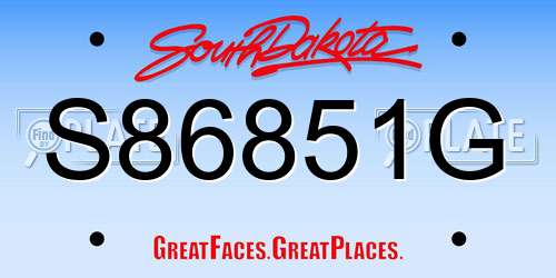 S86851G South Dakota License Plate