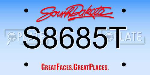 S8685T South Dakota License Plate