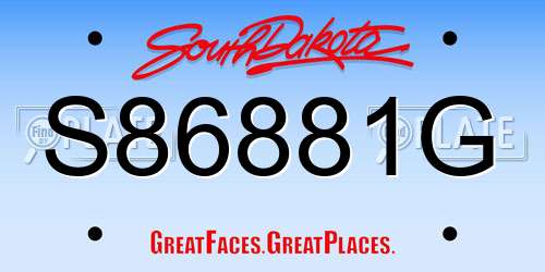S86881G South Dakota License Plate