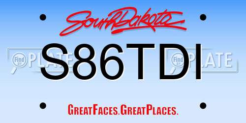 S86TDI South Dakota License Plate