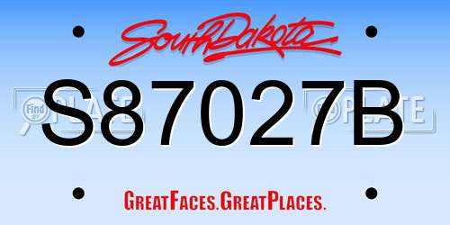 S87027B South Dakota License Plate