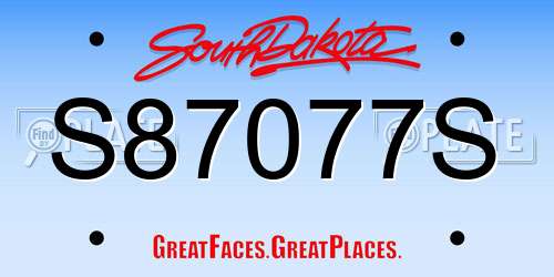S87077S South Dakota License Plate