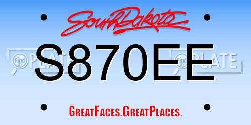 S870EE South Dakota License Plate