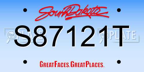 S87121T South Dakota License Plate