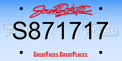 S871717 South Dakota License Plate