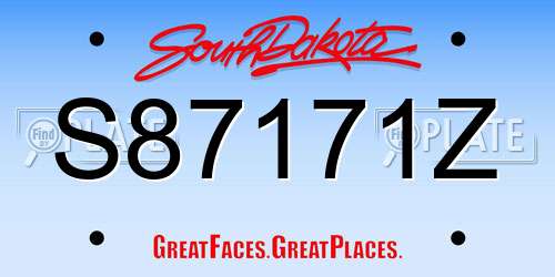 S87171Z South Dakota License Plate