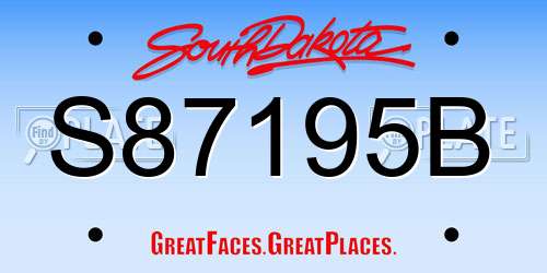 S87195B South Dakota License Plate