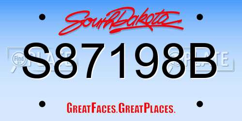 S87198B South Dakota License Plate