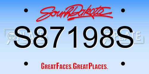 S87198S South Dakota License Plate