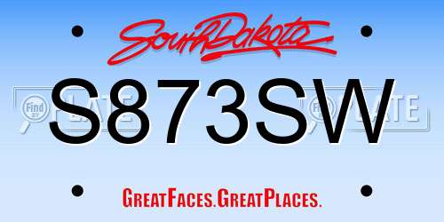 S873SW South Dakota License Plate