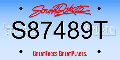 S87489T South Dakota License Plate