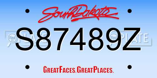 S87489Z South Dakota License Plate