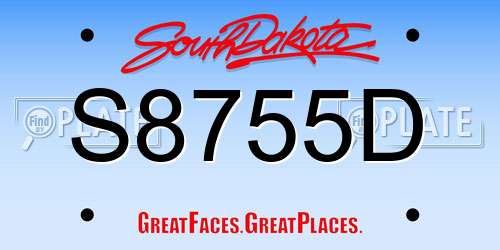 S8755D South Dakota License Plate