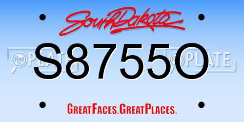 S8755O South Dakota License Plate