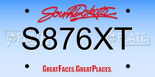 S876XT South Dakota License Plate