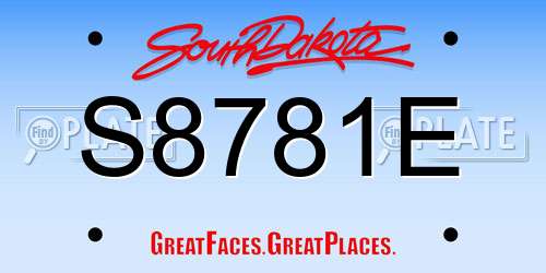 S8781E South Dakota License Plate