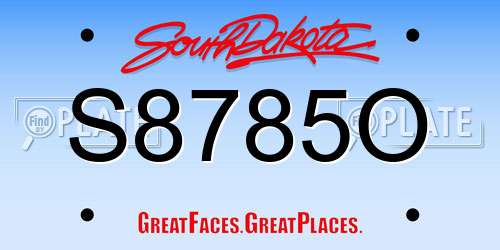 S8785O South Dakota License Plate