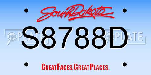 S8788D South Dakota License Plate